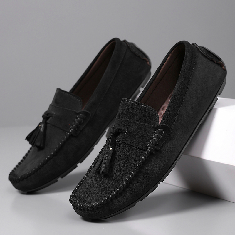 Men'S Shoes Hey Dude - Classic Tassels Men's Loafers Comfortable Suede