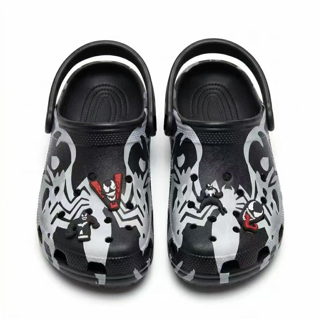 Men'S Shoes Black And White - New Venom Black‑White Print Clogs, Unisex