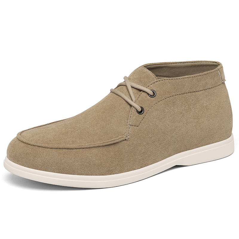 Men'S Shoes No Laces - Classic British Style Suede Leather Chukka