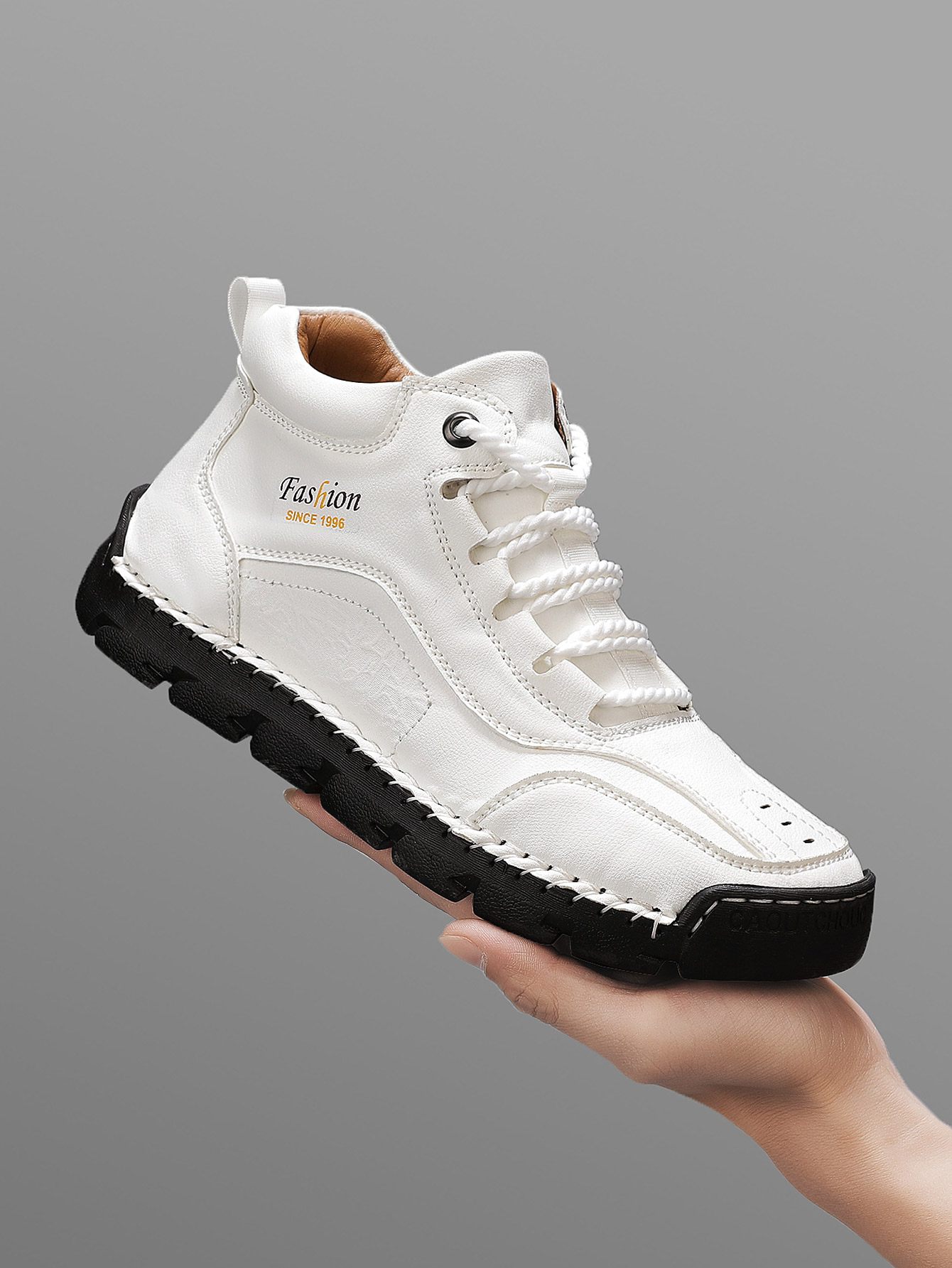Men'S Shoes No Laces - Men's Handmade Mid-Top Casual Shoes, Simple