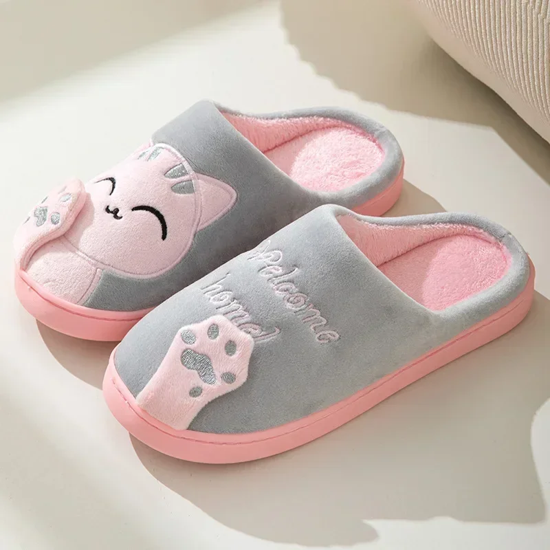 Sport Slide Men - Home Fluffy Cat Slippers Women Winter