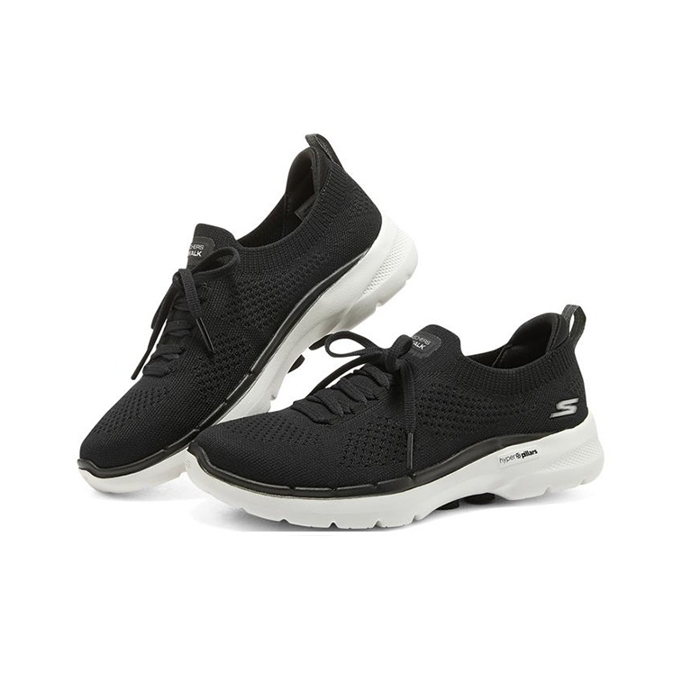 Skechers Go Walk 6 Walking Sho - Men'S Shoes Black And White ulasan dan harga