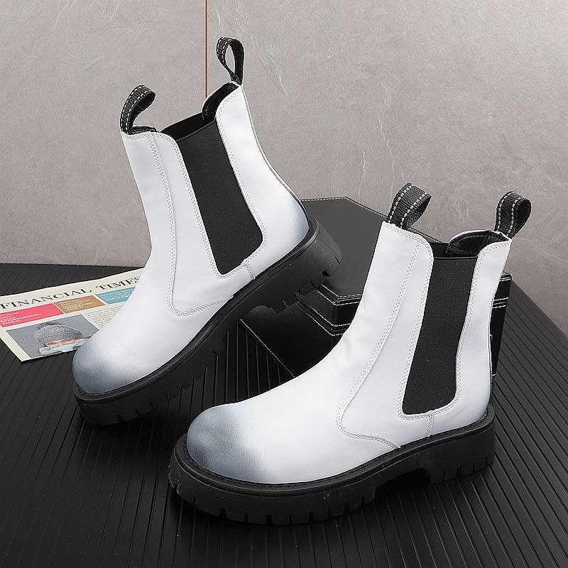 Men Luxury Fashion Genuine Lea - Men'S Shoes Black And White ulasan dan harga
