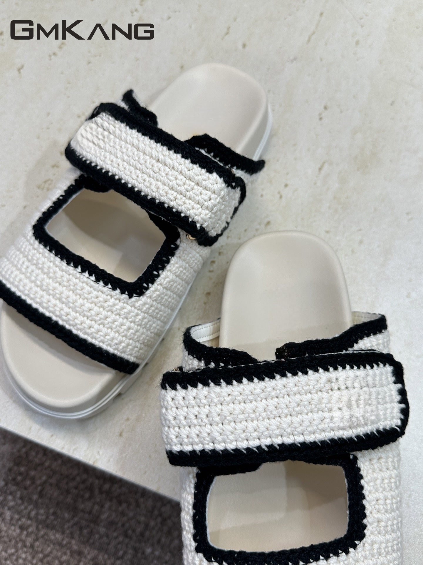 Women Knitted Slide Sandals Ve - Velcro Strap Sandal ulasan dan harga