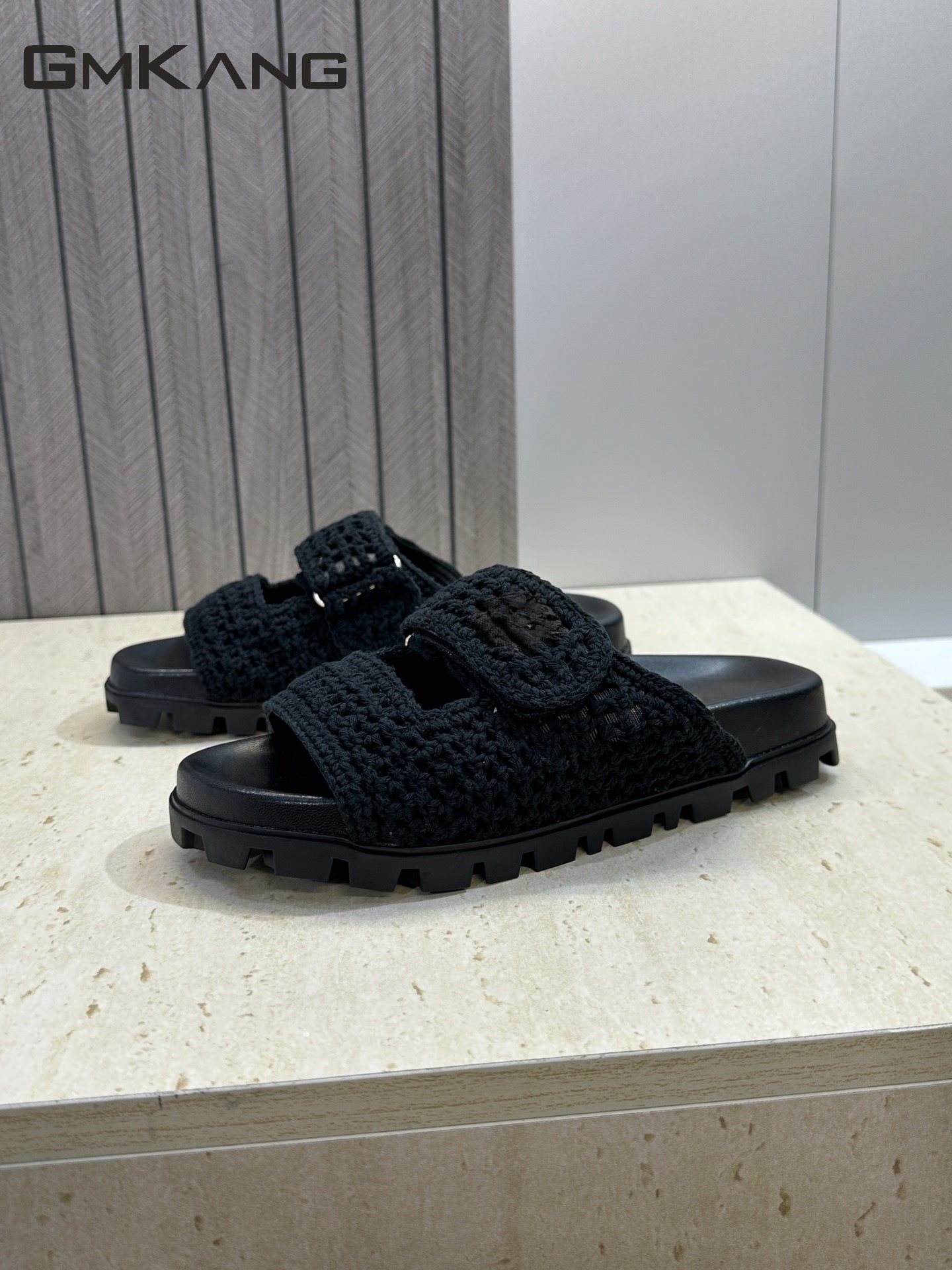 Women Knitted Slide Sandals Ve - Velcro Strap Sandal ulasan dan harga