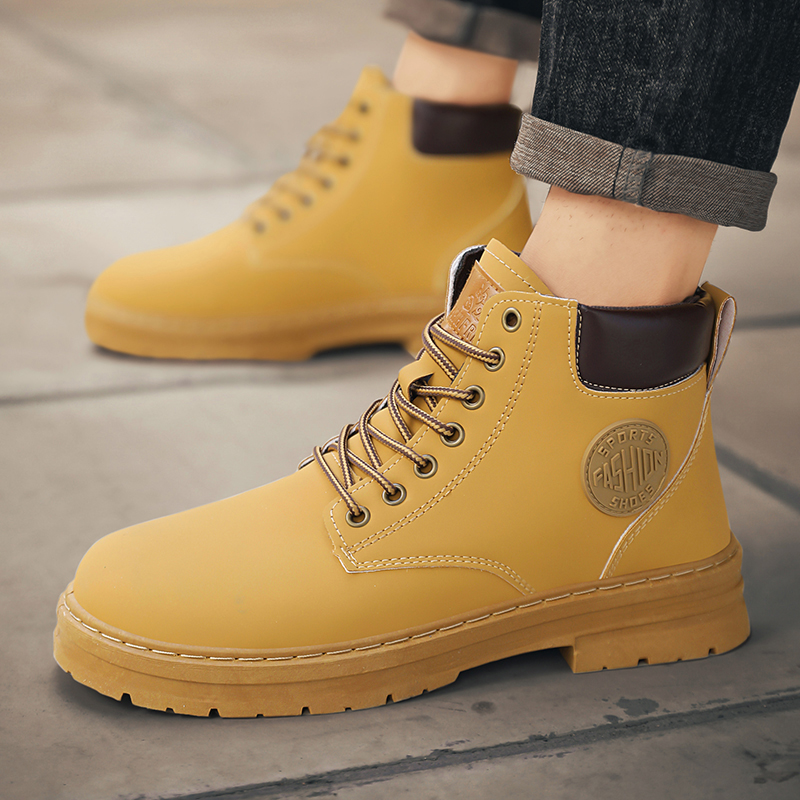 New Autumn Men Shoes Boots Hig - Men'S Shoes No Laces ulasan dan harga