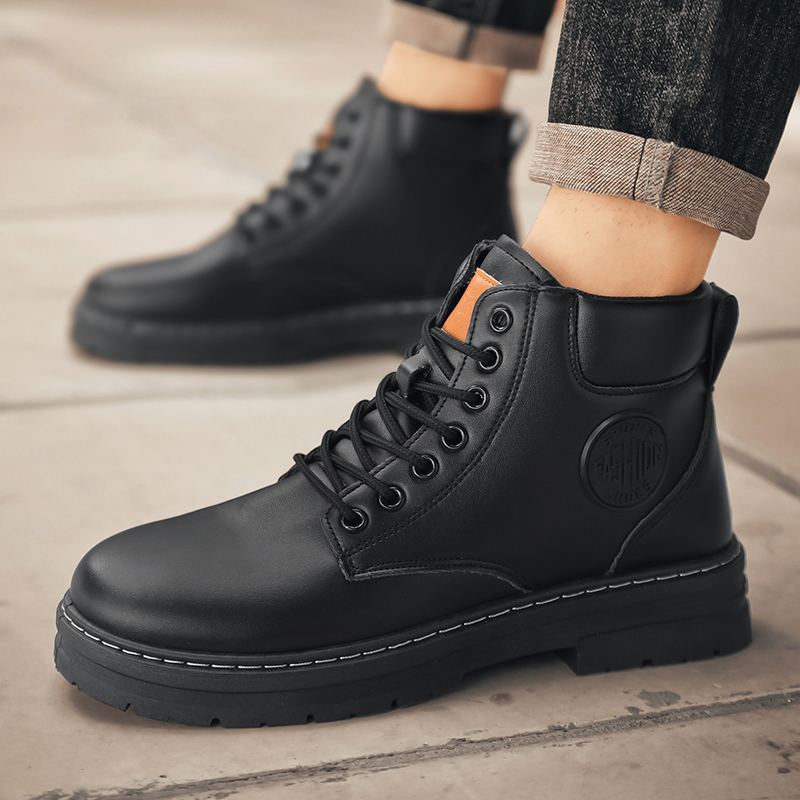 New Autumn Men Shoes Boots Hig - Men'S Shoes No Laces ulasan dan harga
