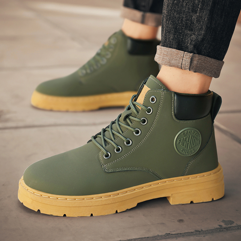 New Autumn Men Shoes Boots Hig - Men'S Shoes No Laces ulasan dan harga