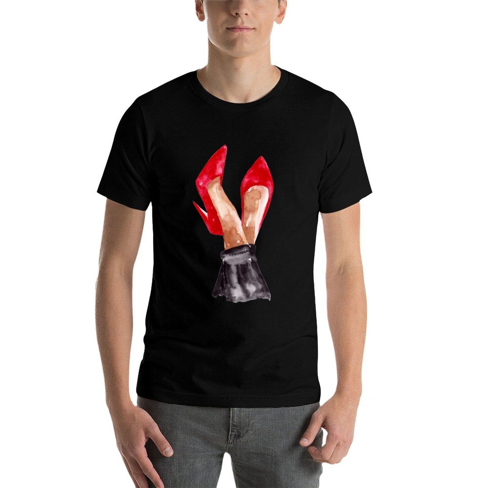 Red Stiletto Shoes Watercolor  - Men Shoes Illustration ulasan dan harga