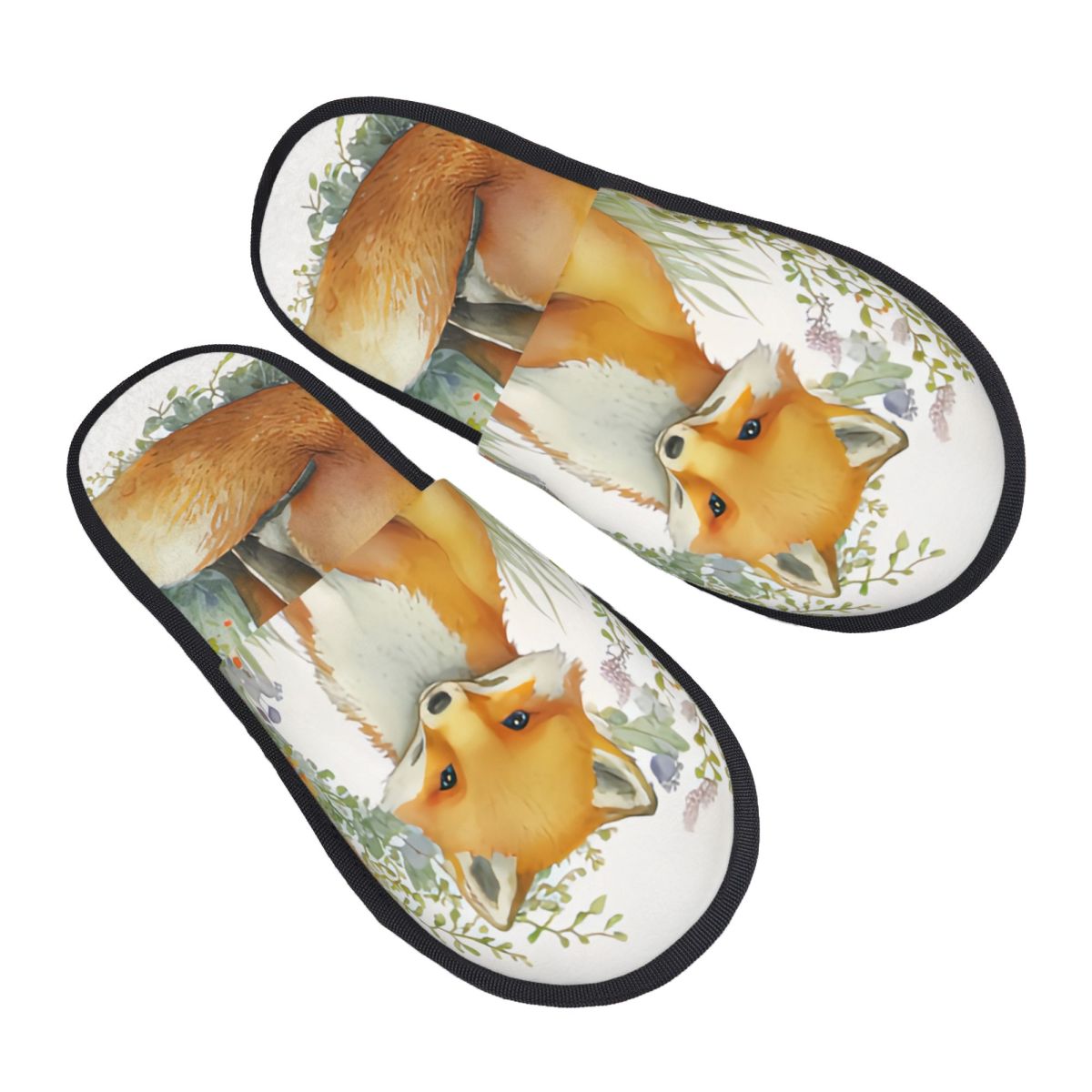 Plush Indoor Slippers Watercol - Men Shoes Illustration ulasan dan harga