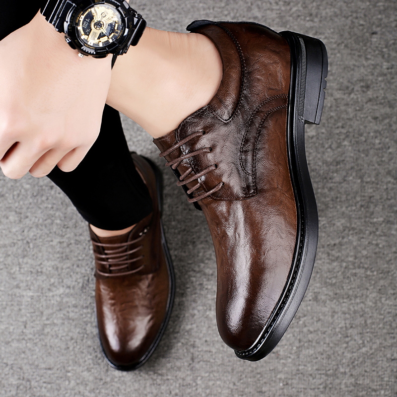 Leather Casual Elevator Shoes  - Men'S Shoes Business Casual ulasan dan harga